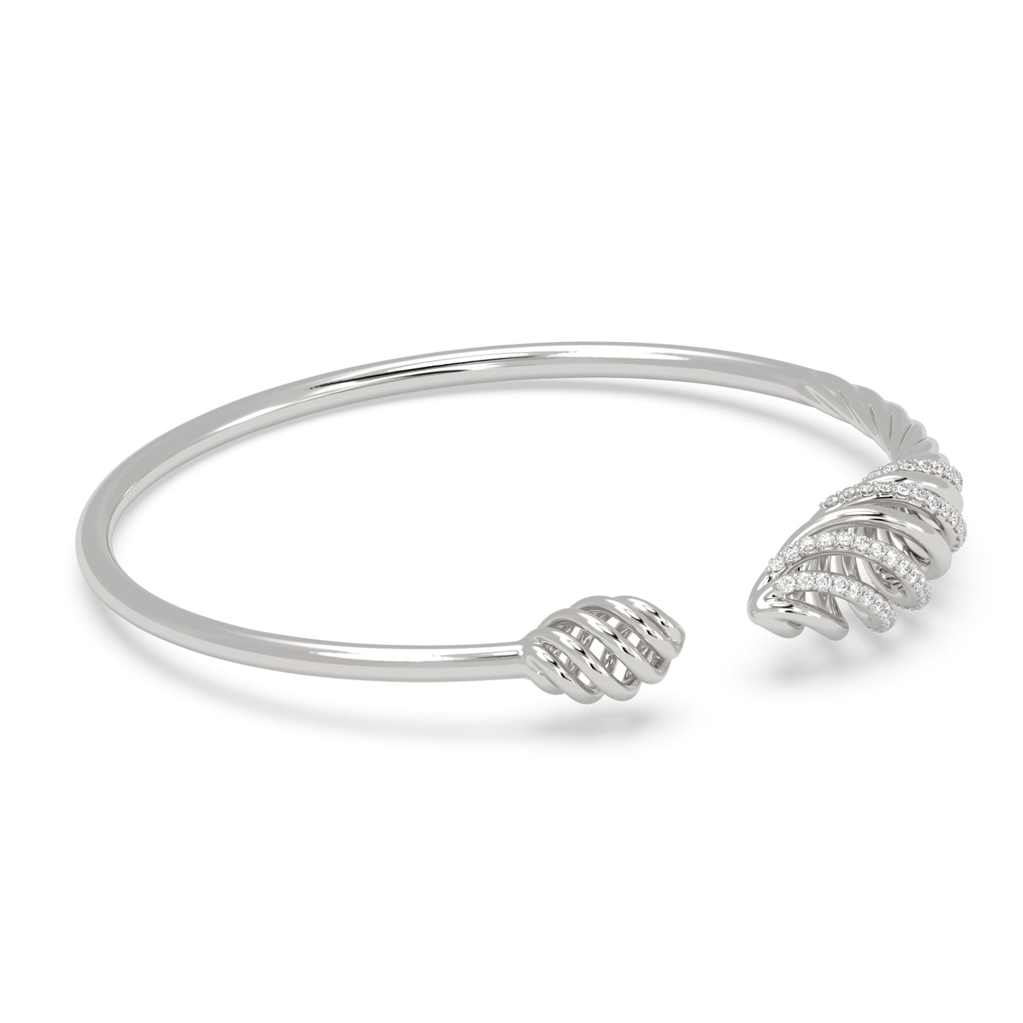 Leaf Tip Open Cuff Bangle