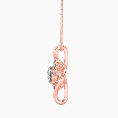 Swirl Accent Solitaire Pendant