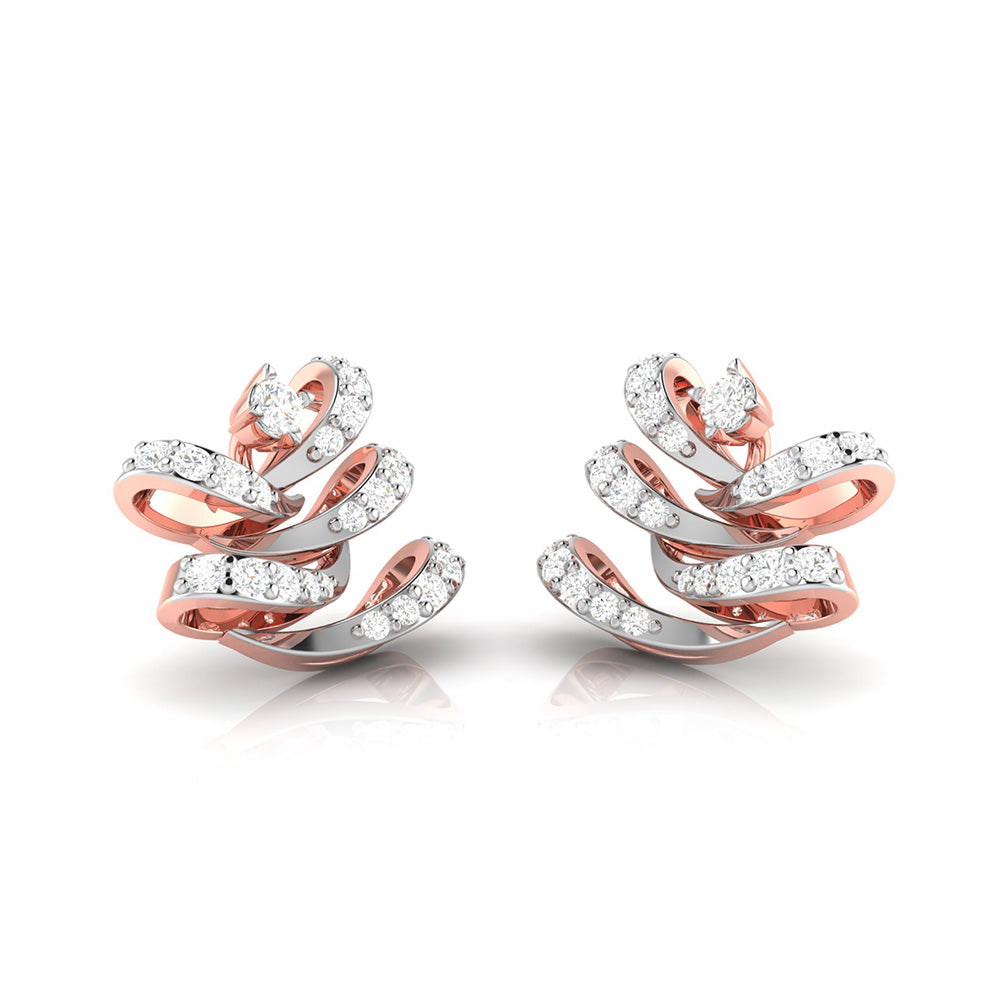 Layered Chevron Diamond Earrings