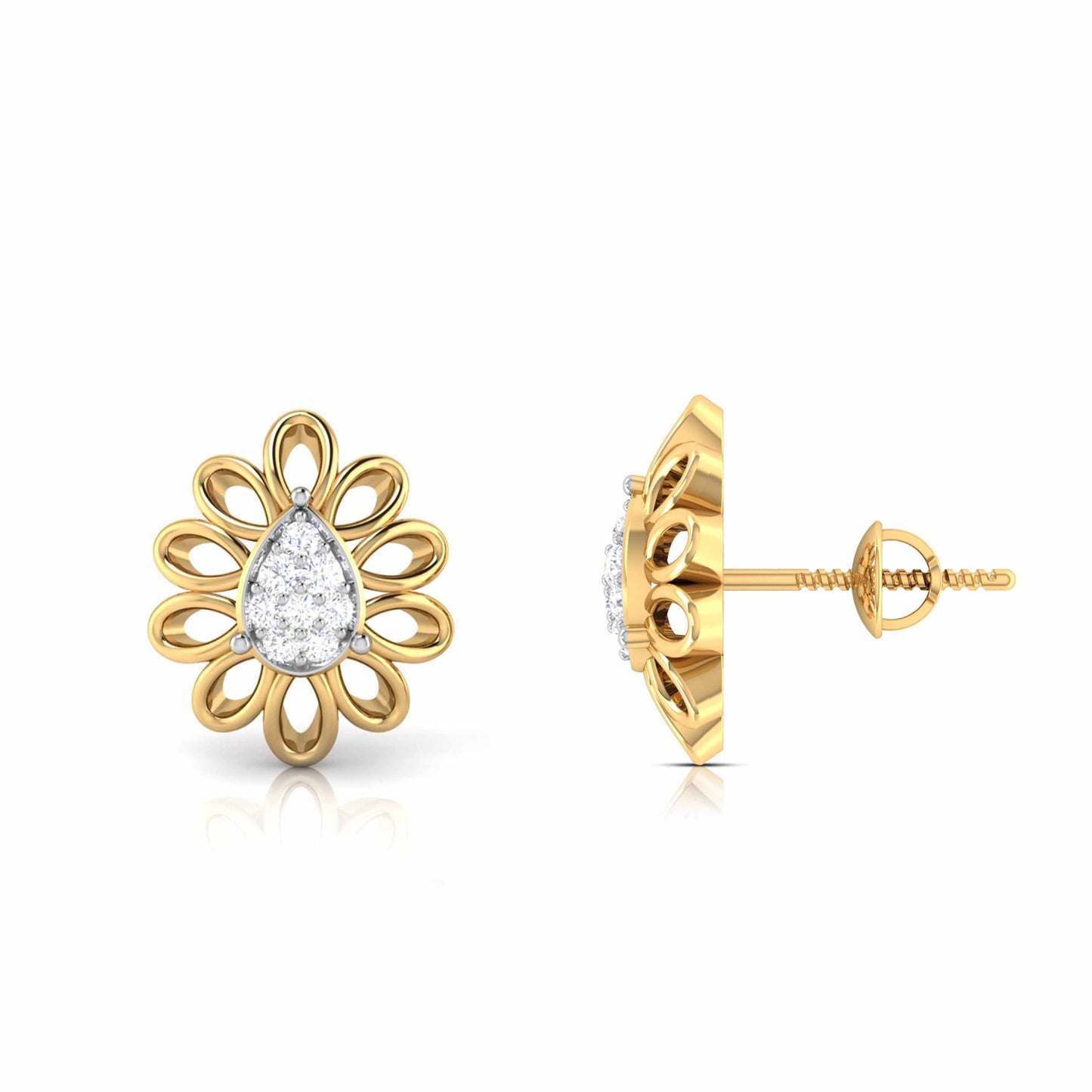Pear Blossom Diamond Earrings