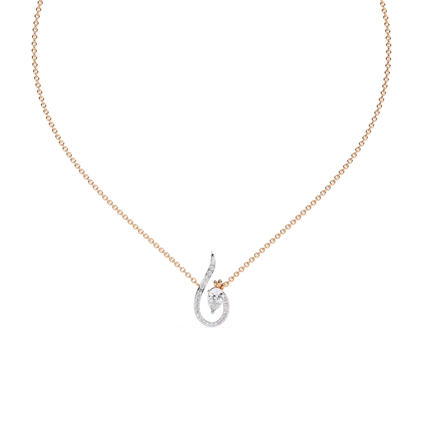 Swirl Charm Diamond Necklace