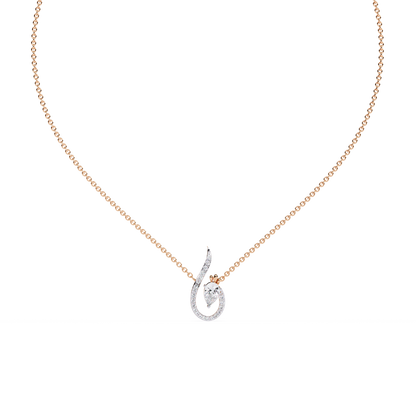 Swirl Charm Diamond Necklace