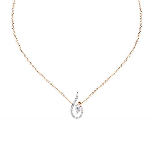 Swirl Charm Diamond Necklace
