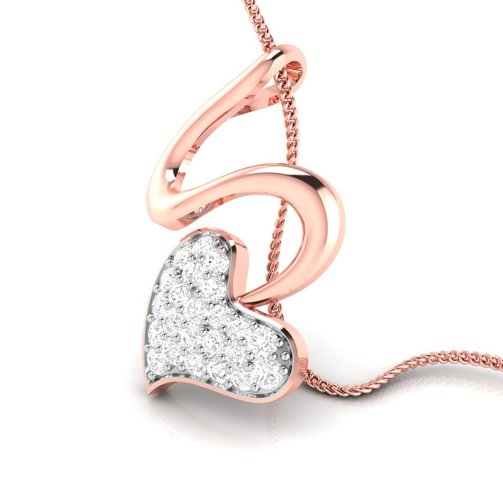Ribbon Wrapped Heart Pendant