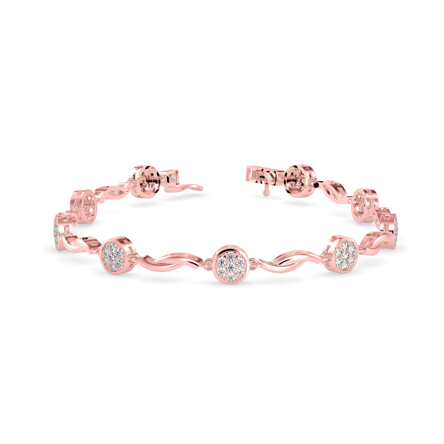 Swirl Station Diamond Bracelet
