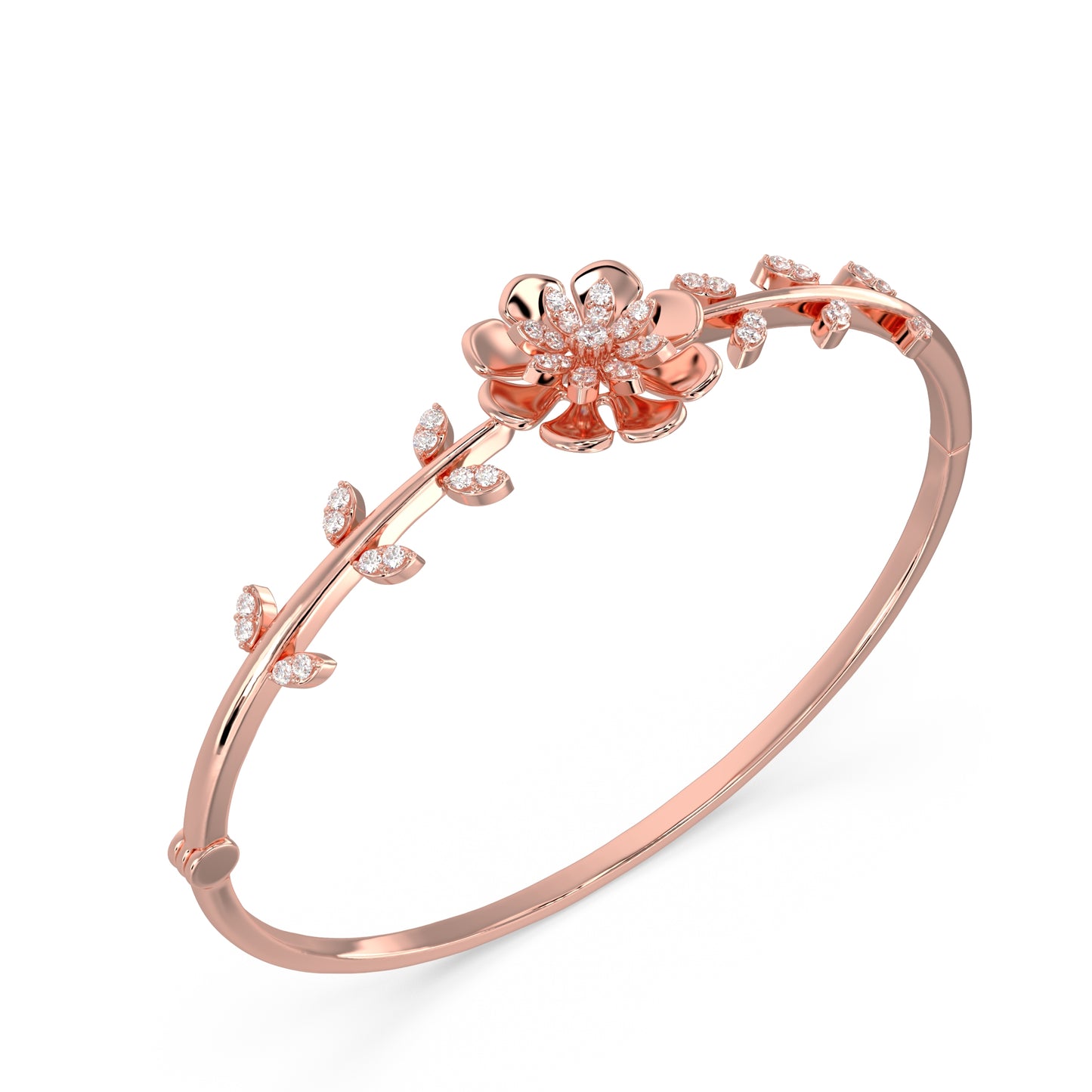 Floral Vine Diamond Bangle