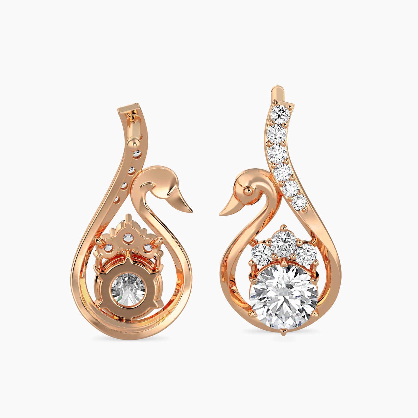 Swan Pear Drop Earrings