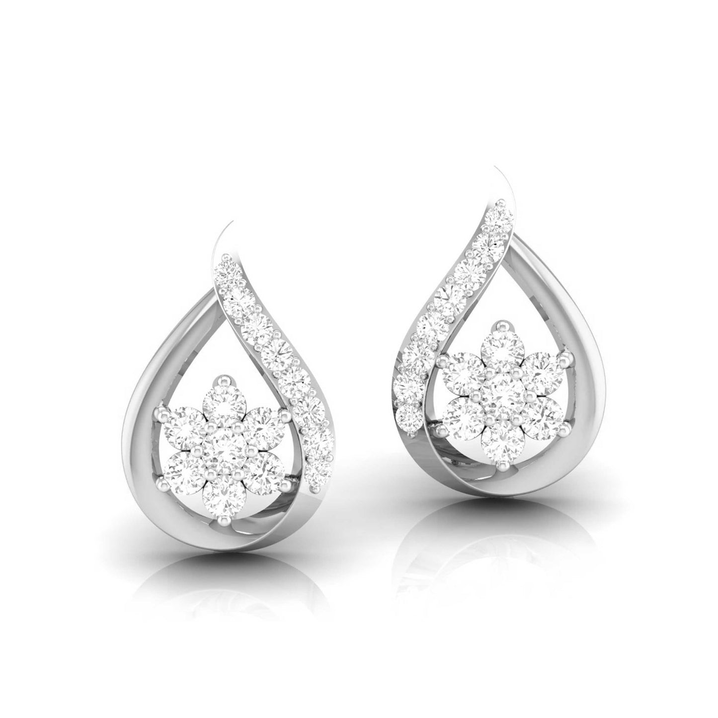 Teardrop Floral Swirl Earrings