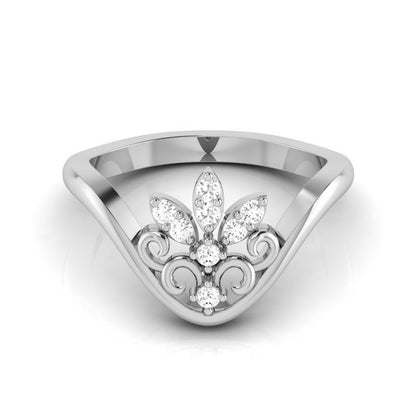 Chevron Leaf Cluster Ring
