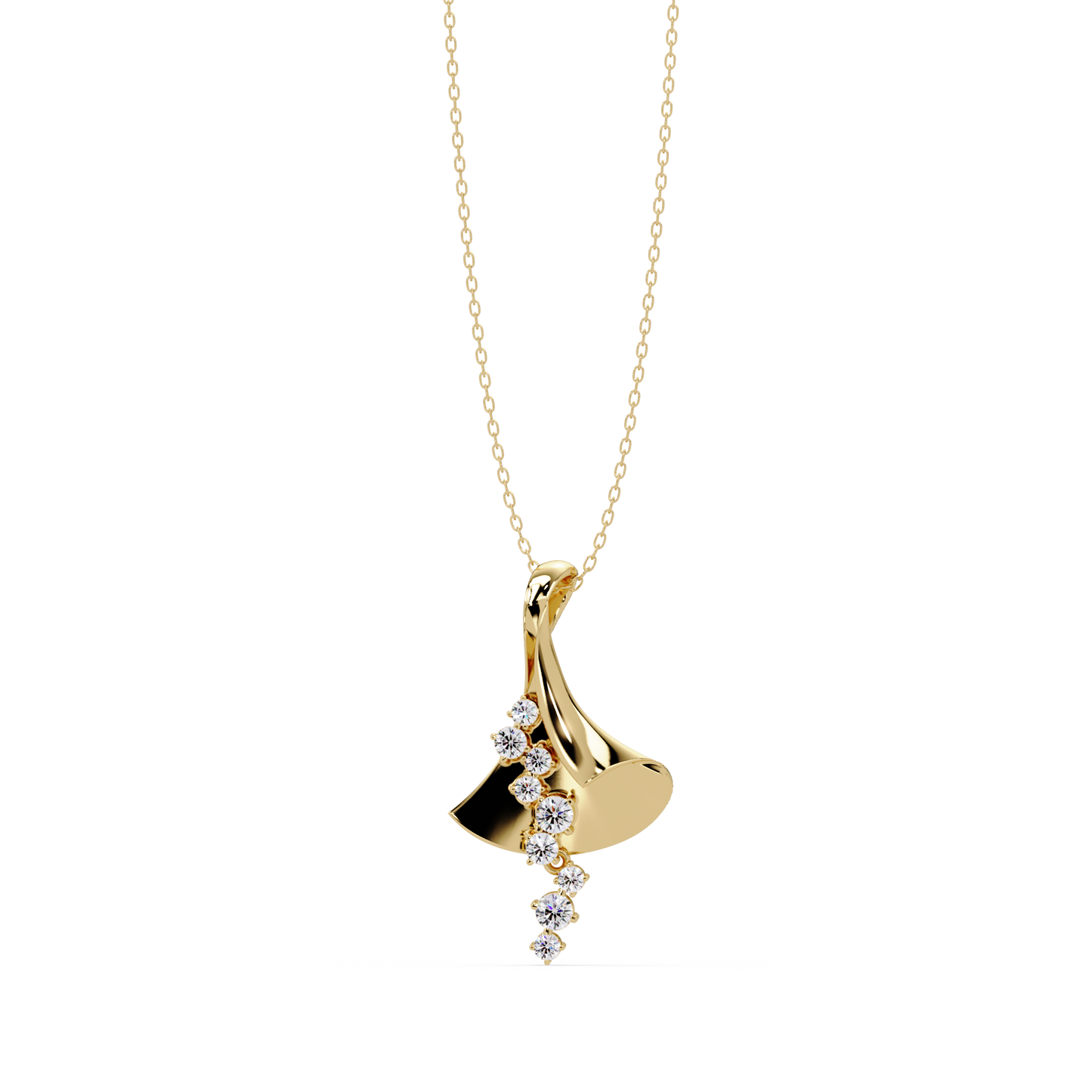 Calla Lily Diamond Pendant