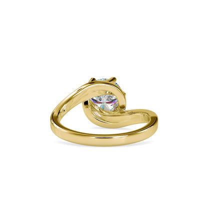 Twisted Leaf Solitaire Ring