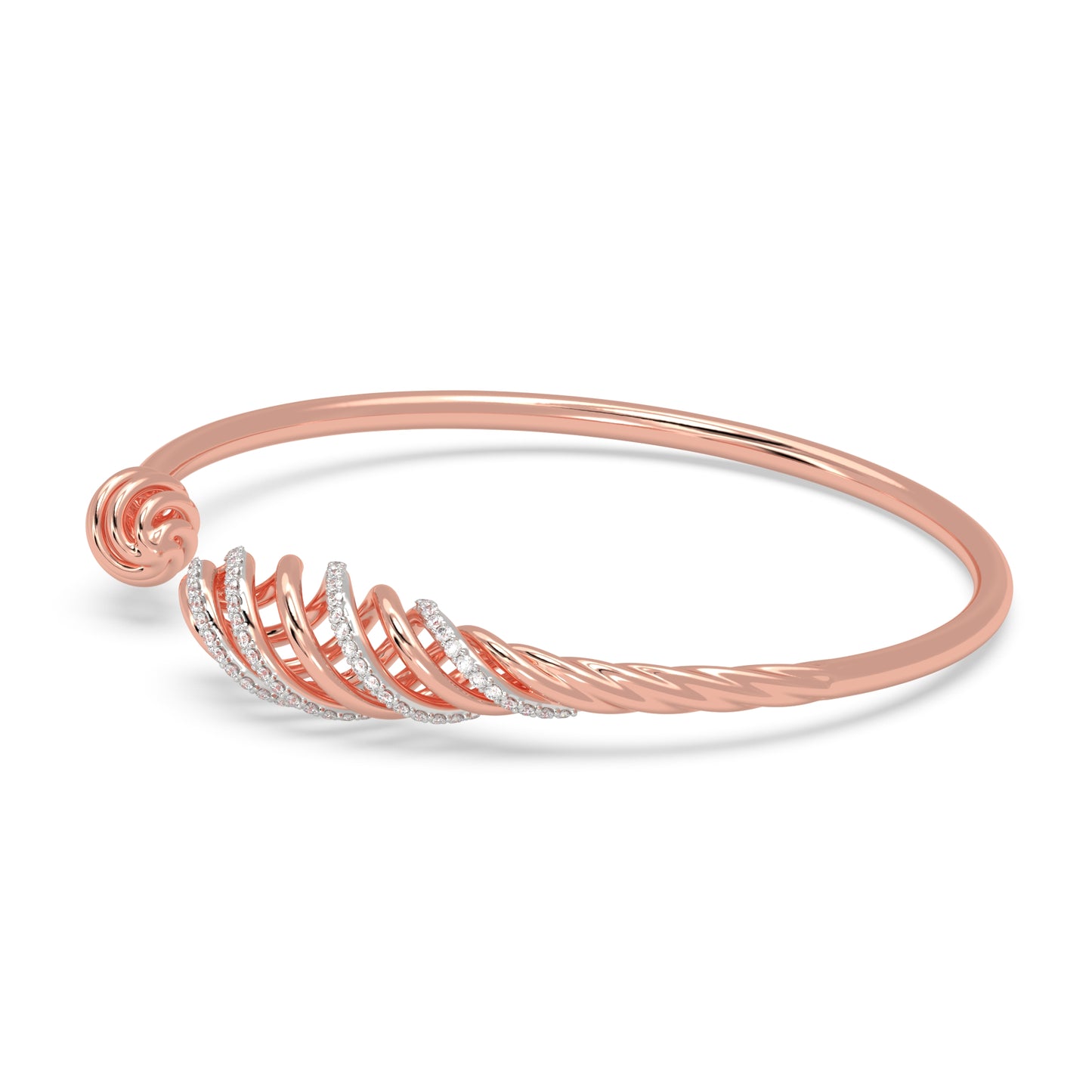 Leaf Tip Open Cuff Bangle