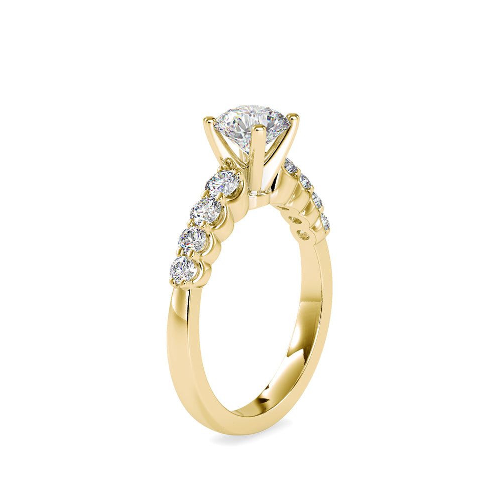 Graduated Accent Solitaire Ring