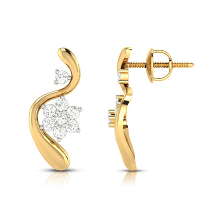 Swirl Floral Cluster Earrings