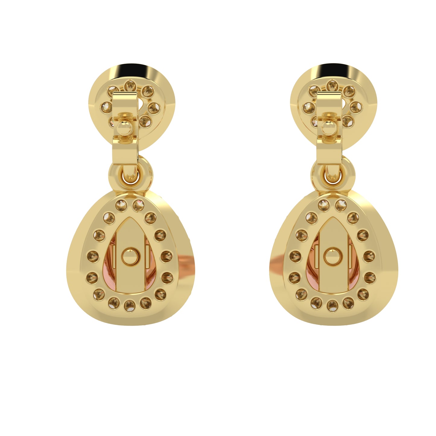 Rose Halo Drop Earrings