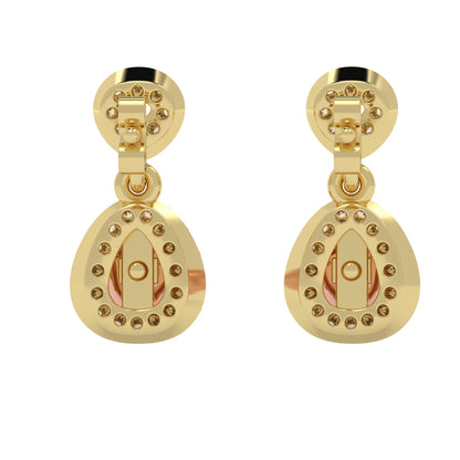Rose Halo Drop Earrings