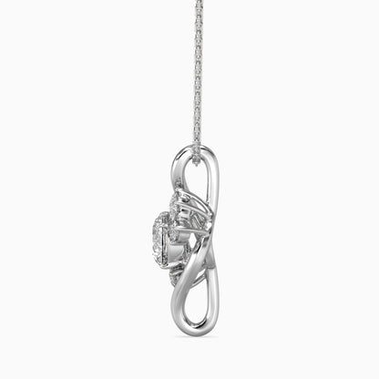 Swirl Accent Solitaire Pendant