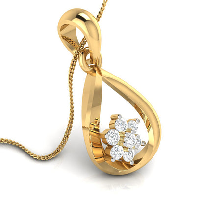 Teardrop Blossom Swirl Pendant
