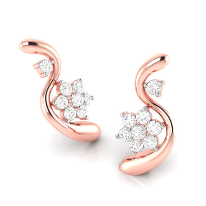 Swirl Floral Cluster Earrings