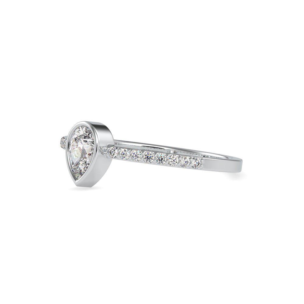 Pear Solitaire Pavé Ring