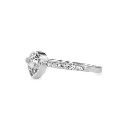 Pear Solitaire Pavé Ring