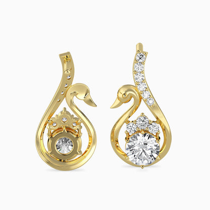 Swan Pear Drop Earrings