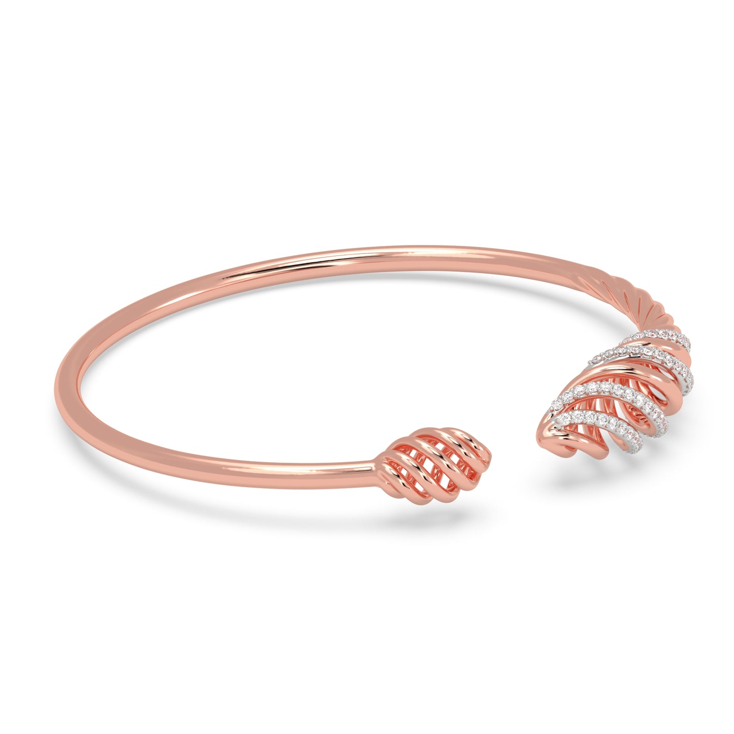 Leaf Tip Open Cuff Bangle