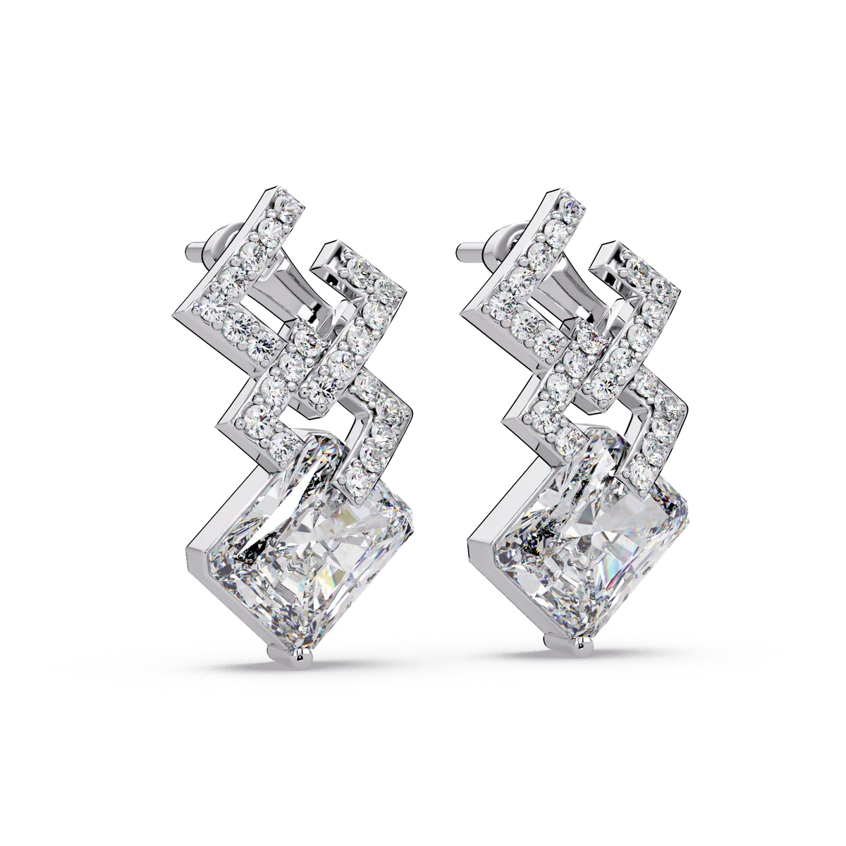 Interlaced Deco Geometry Earrings - Origine Diamonds lab-grown diamond jewellery