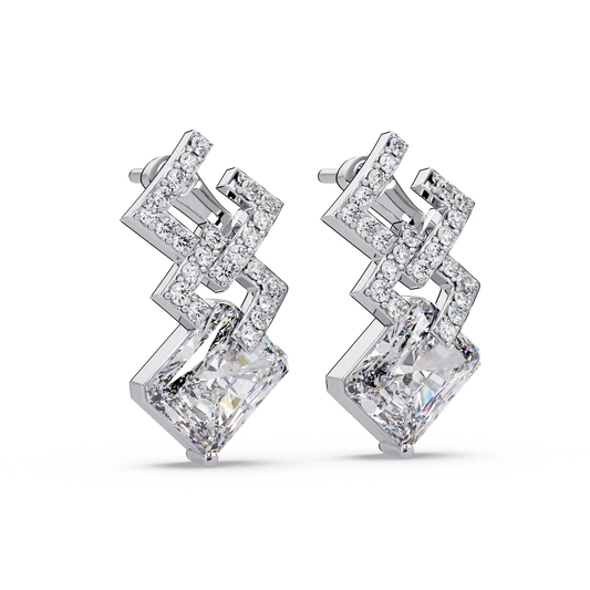 Interlaced Deco Geometry Earrings - Origine Diamonds lab-grown diamond jewellery