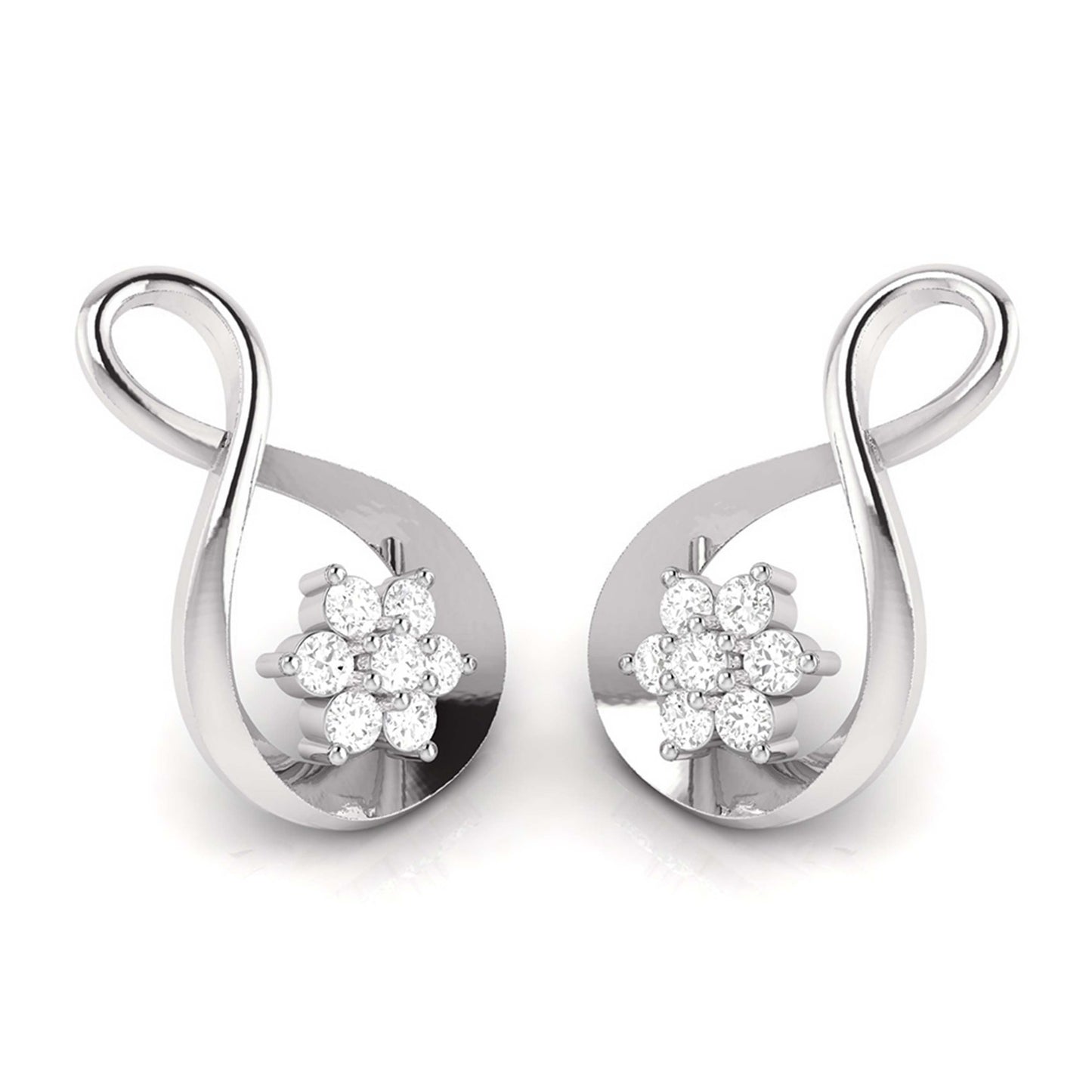 Infinity Floral Cluster Earrings