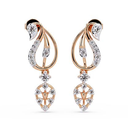 Peacock Blossom Drop Earrings - Origine Diamonds lab-grown diamond jewellery