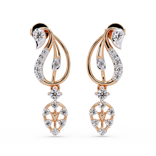 Peacock Blossom Drop Earrings - Origine Diamonds lab-grown diamond jewellery