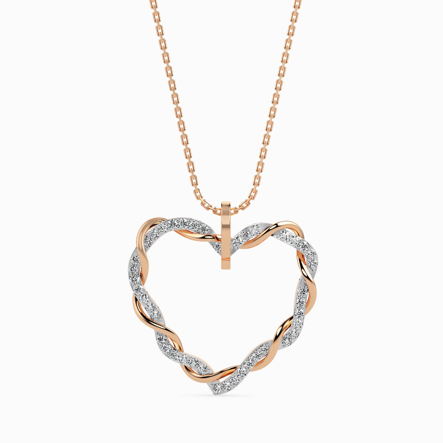 Twisted Heart Outline Pendant - Origine Diamonds lab-grown diamond jewellery