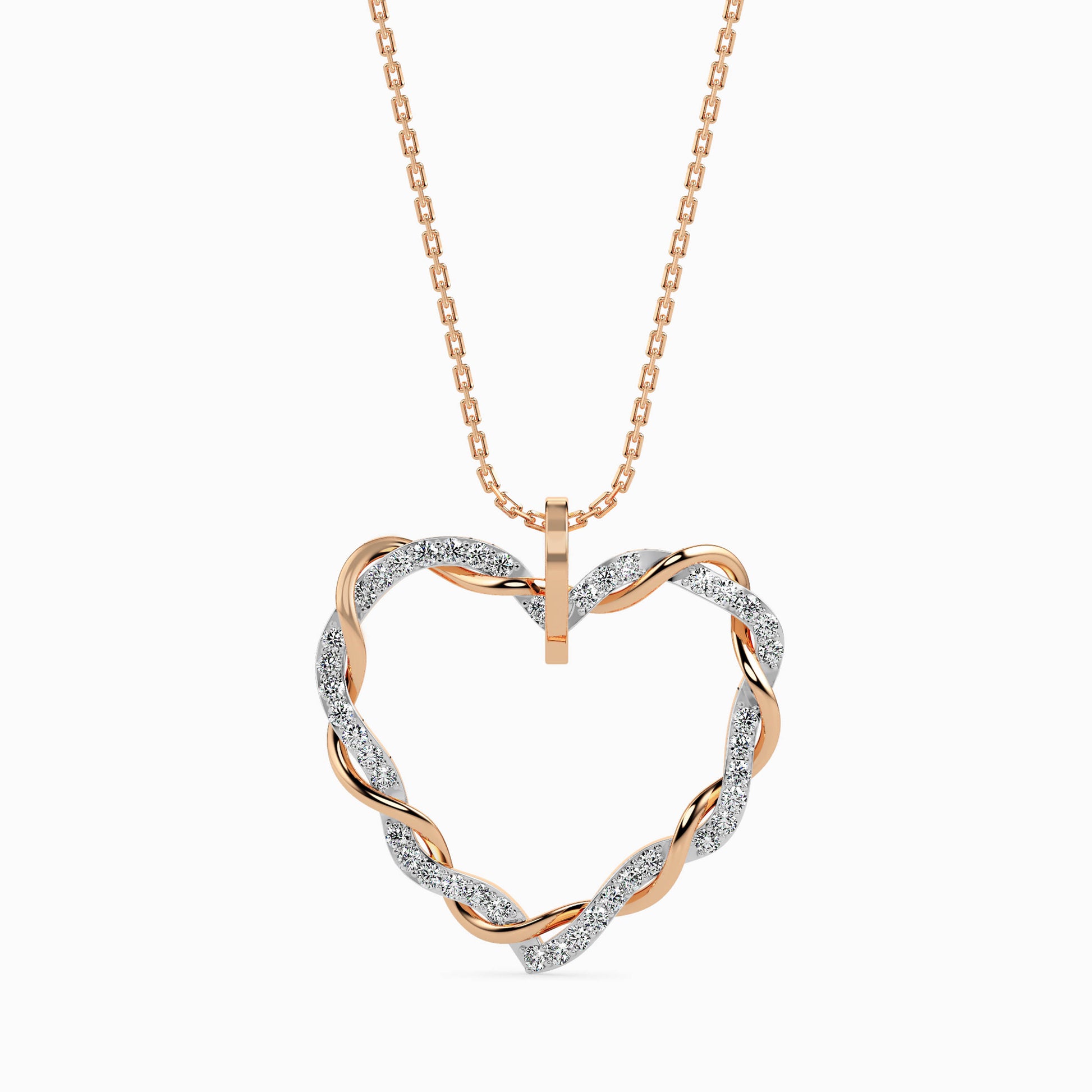 Twisted Heart Outline Pendant - Origine Diamonds lab-grown diamond jewellery
