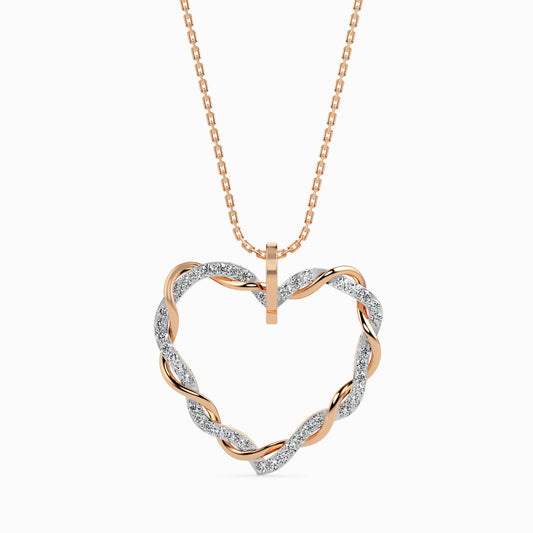 Twisted Heart Outline Pendant - Origine Diamonds lab-grown diamond jewellery