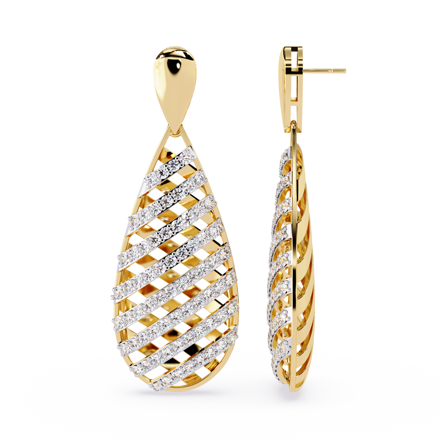 Lattice Teardrop Drop Earrings