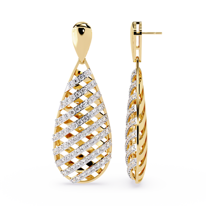 Lattice Teardrop Drop Earrings