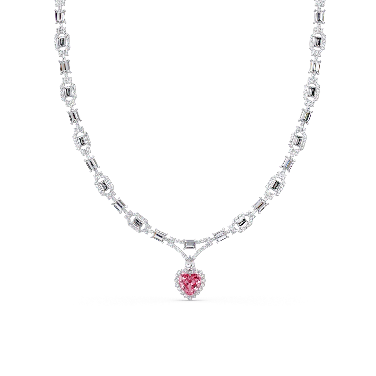 Deco Heart Diamond Necklace - Origine Diamonds lab-grown diamond jewellery