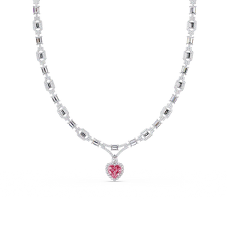 Deco Heart Diamond Necklace
