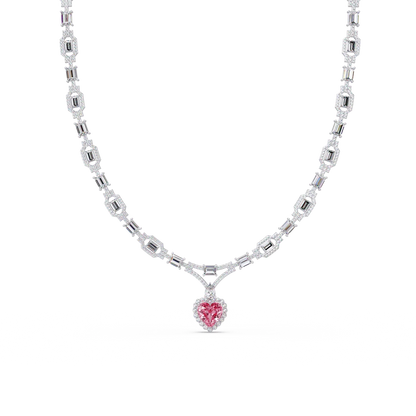 Deco Heart Diamond Necklace - Origine Diamonds lab-grown diamond jewellery