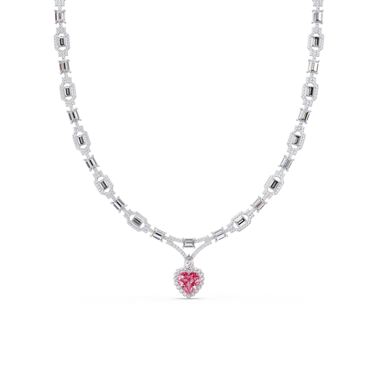 Deco Heart Diamond Necklace - Origine Diamonds lab-grown diamond jewellery