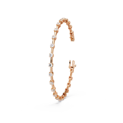 Round Diamond Station Bangle - Origine Diamonds lab-grown diamond jewellery