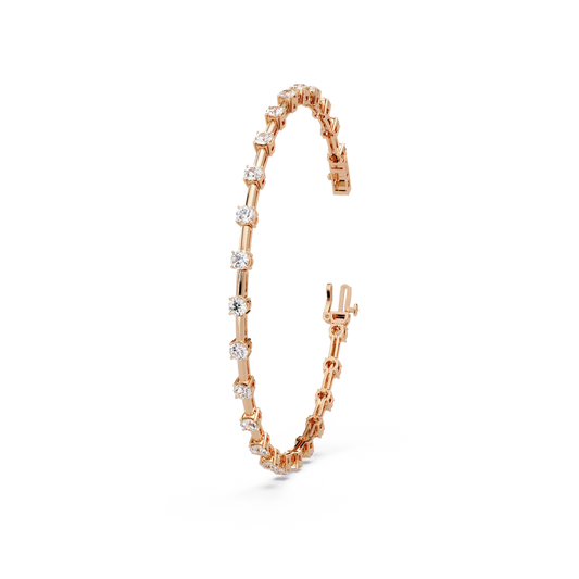 Round Diamond Station Bangle - Origine Diamonds lab-grown diamond jewellery