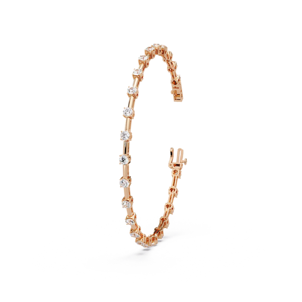 Round Diamond Station Bangle