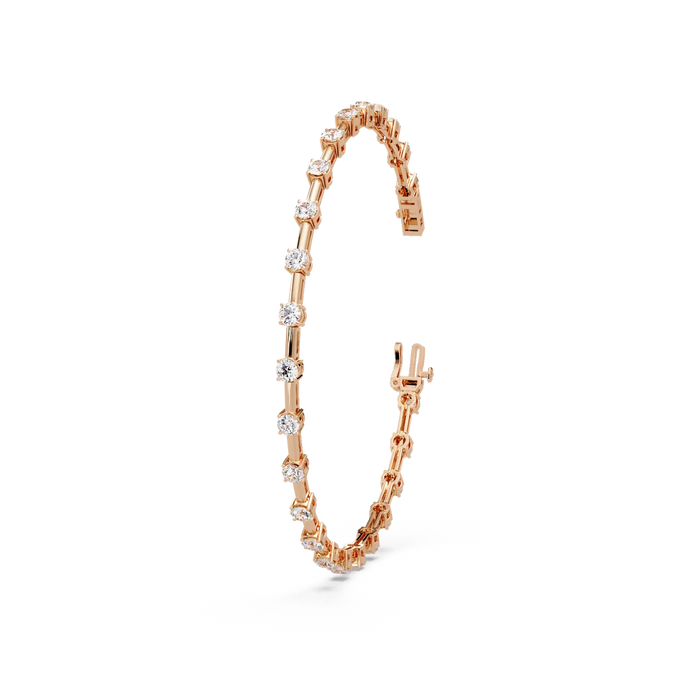 Round Diamond Station Bangle