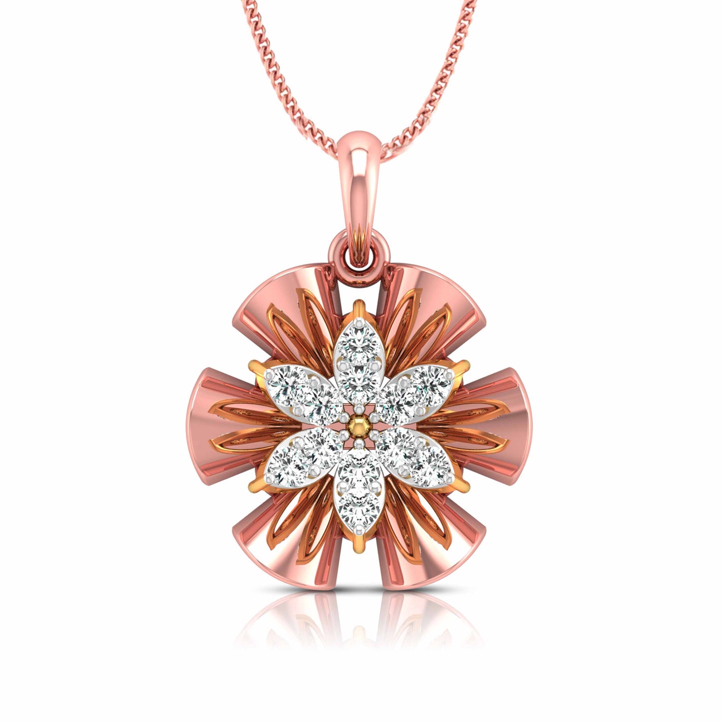 Fluted Petal Blossom Pendant - Origine Diamonds lab-grown diamond jewellery