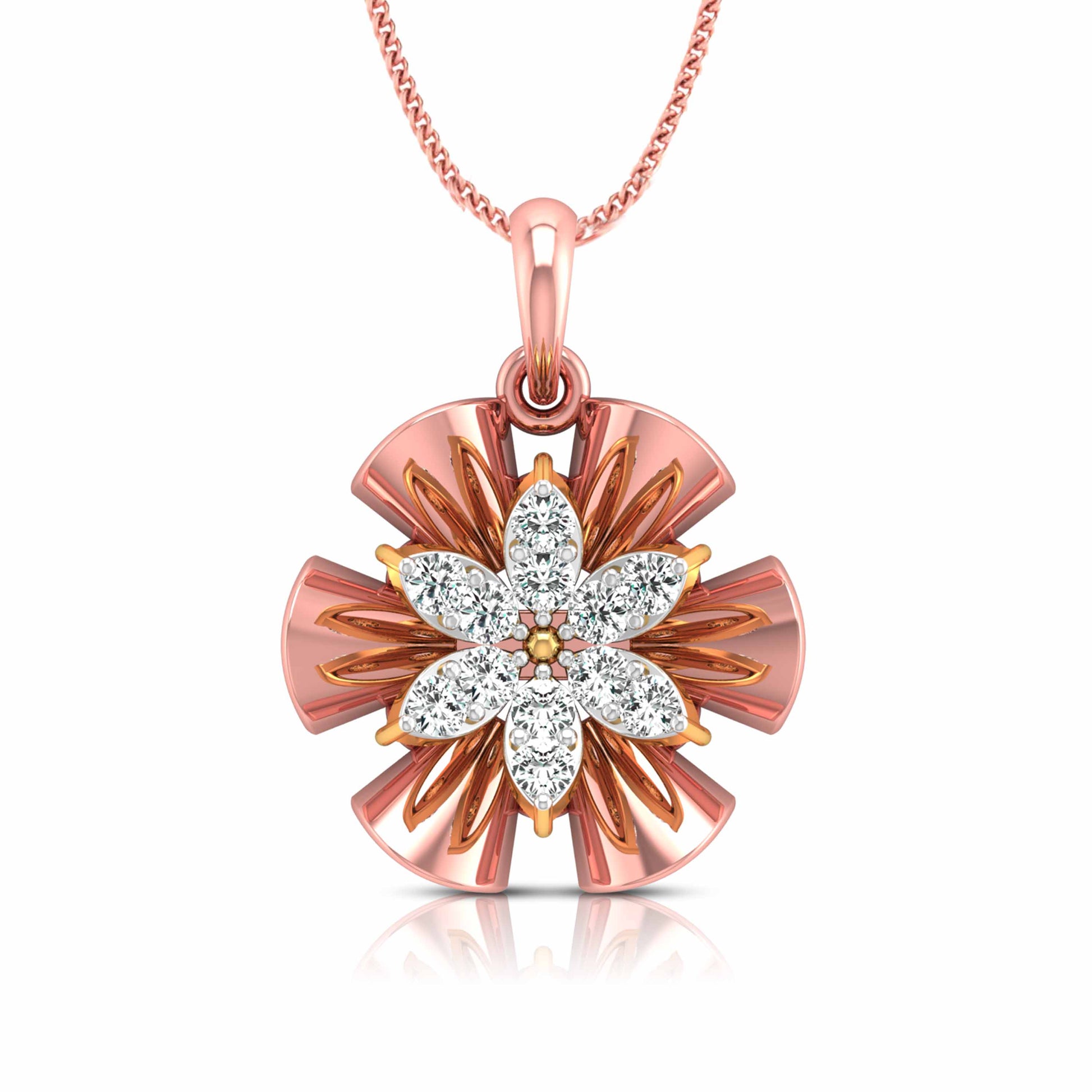 Fluted Petal Blossom Pendant - Origine Diamonds lab-grown diamond jewellery