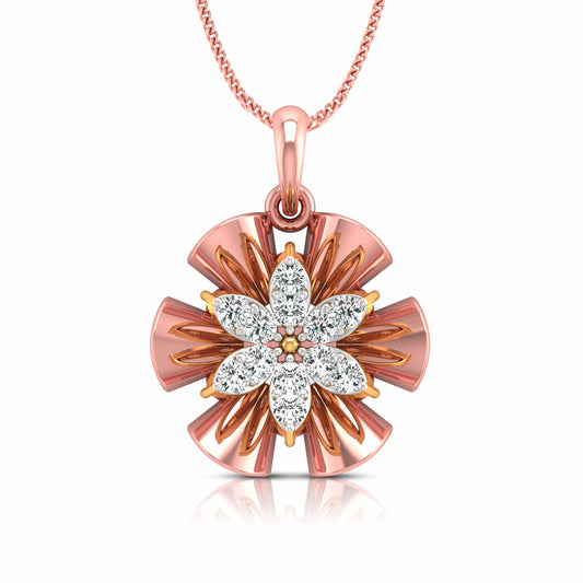 Fluted Petal Blossom Pendant - Origine Diamonds lab-grown diamond jewellery