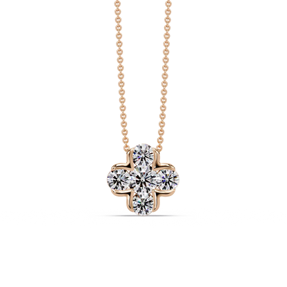Blossoming Quatrefoil Petal Chain Pendant - Origine Diamonds lab-grown diamond jewellery