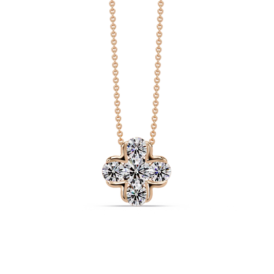 Blossoming Quatrefoil Petal Chain Pendant - Origine Diamonds lab-grown diamond jewellery
